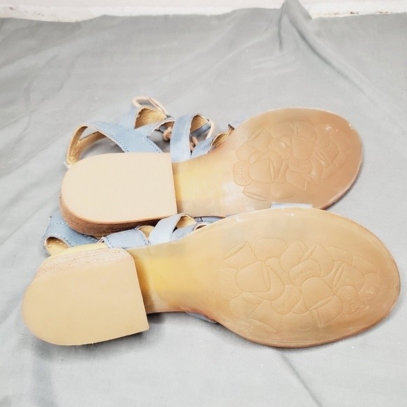 Kork-Ease Light Blue Skyway Leather  Strappy Chris cross Sandal shoes - Picture 8 of 12